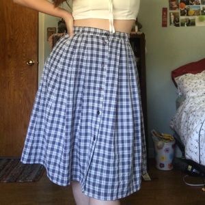 Plaid/Gingham Vintage Midi Skirt